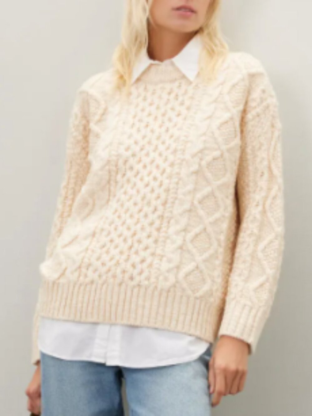 Cable-Knit Oversized Sweater